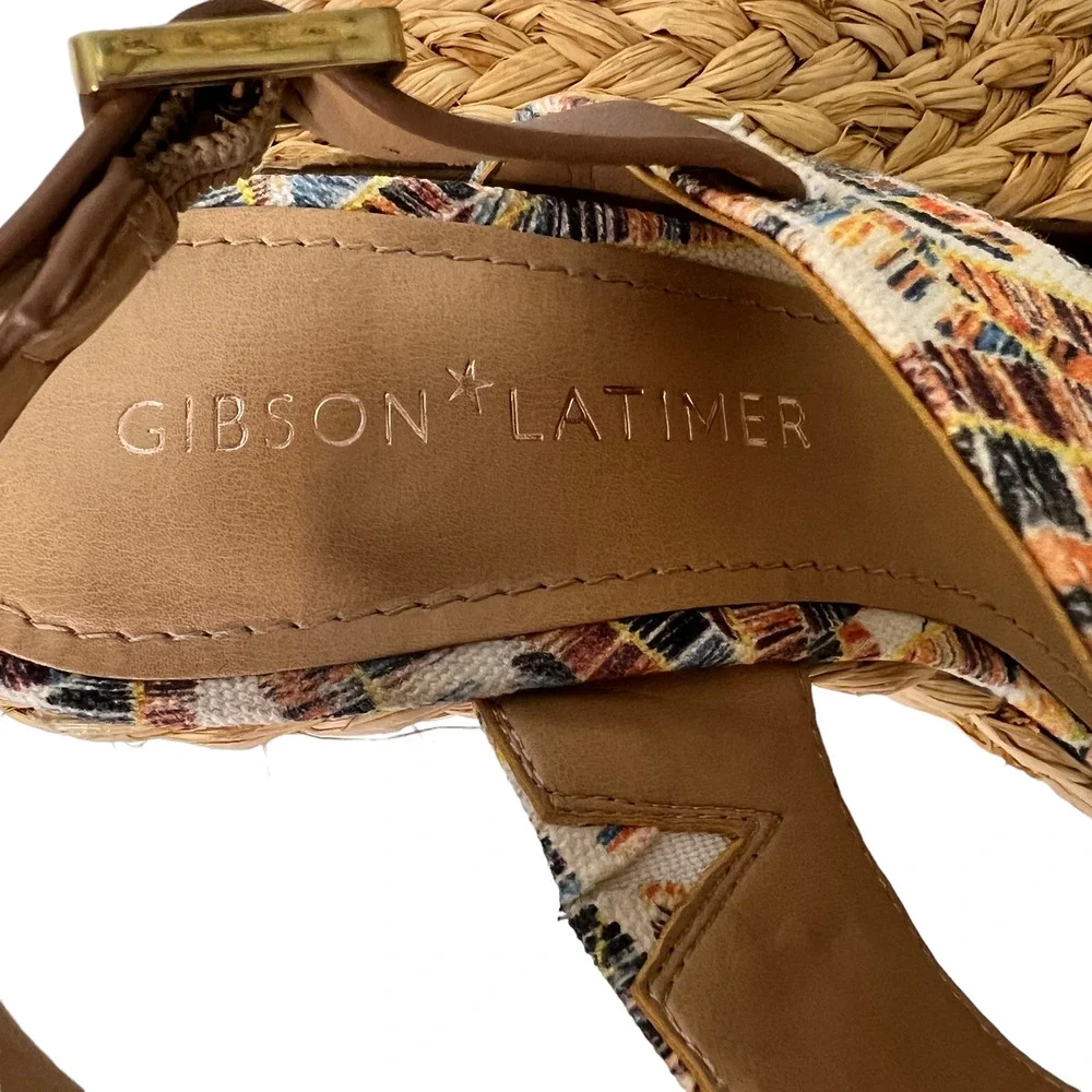 Gibson Latimer Womens Celia Platform Wedge Espadrilles Sandals Size 8.5 Shoes